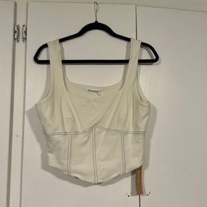 XL Reformation cream corset crop top